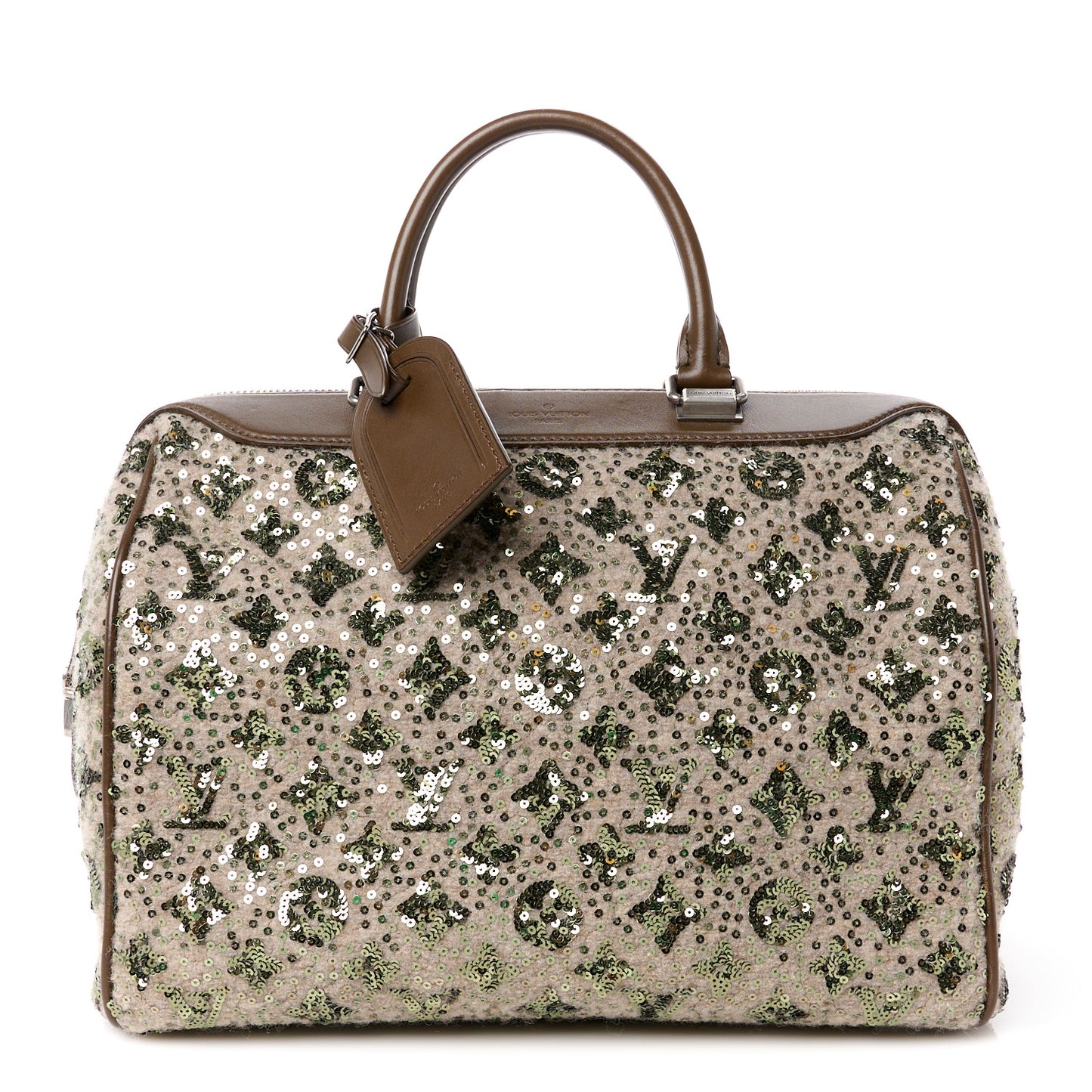 Sequin Monogram Sunshine Express Speedy Kaki
