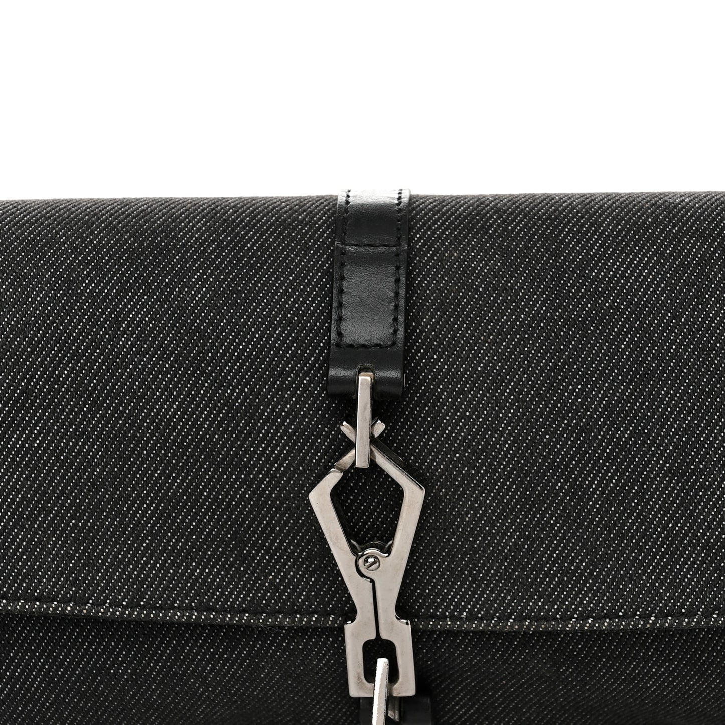 Denim Calfskin Small Jackie O Hobo Black