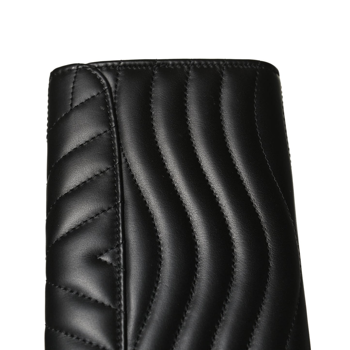 Calfskin New Wave Long Wallet Black