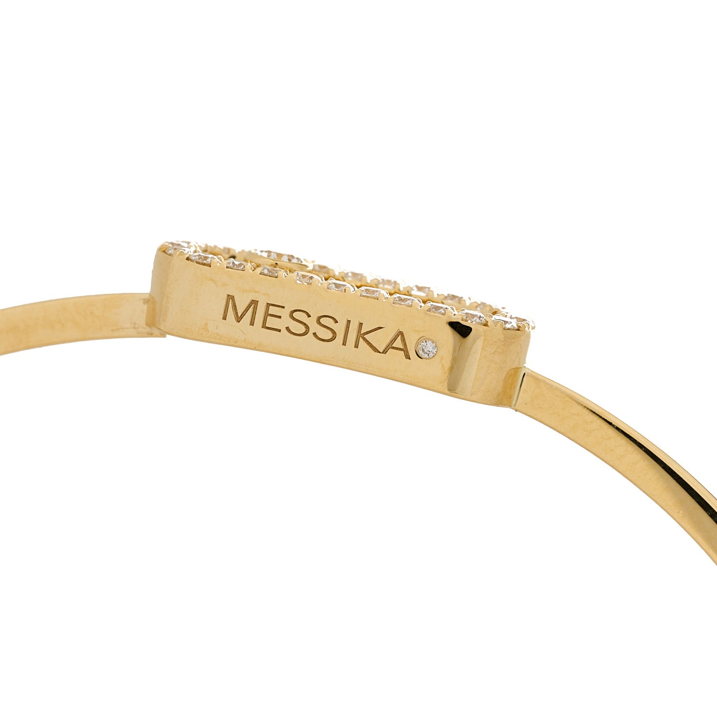 18K Yellow Gold Diamond Move Uno MM Pave Flex Bangle Bracelet