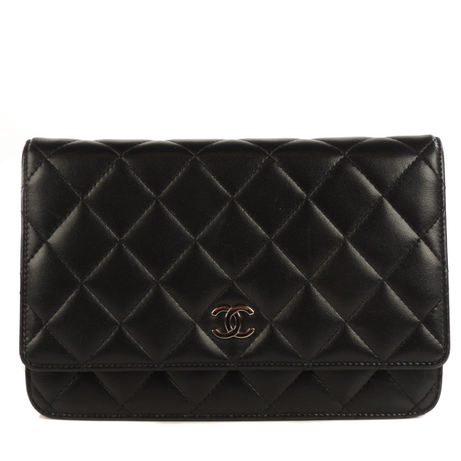 Chanel Lambskin Quilted Wallet On Chain WOC Black 1 of 9