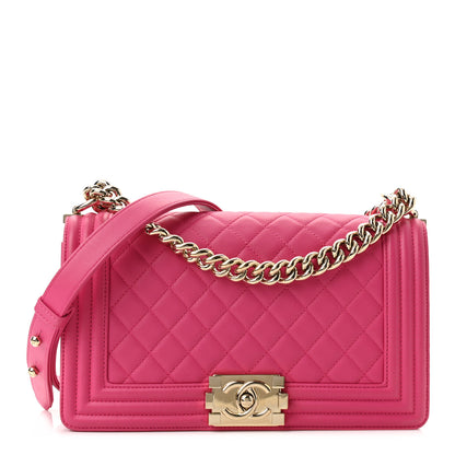 Chanel Calfskin Quilted Medium Boy Flap Fuchsia 1 of 10