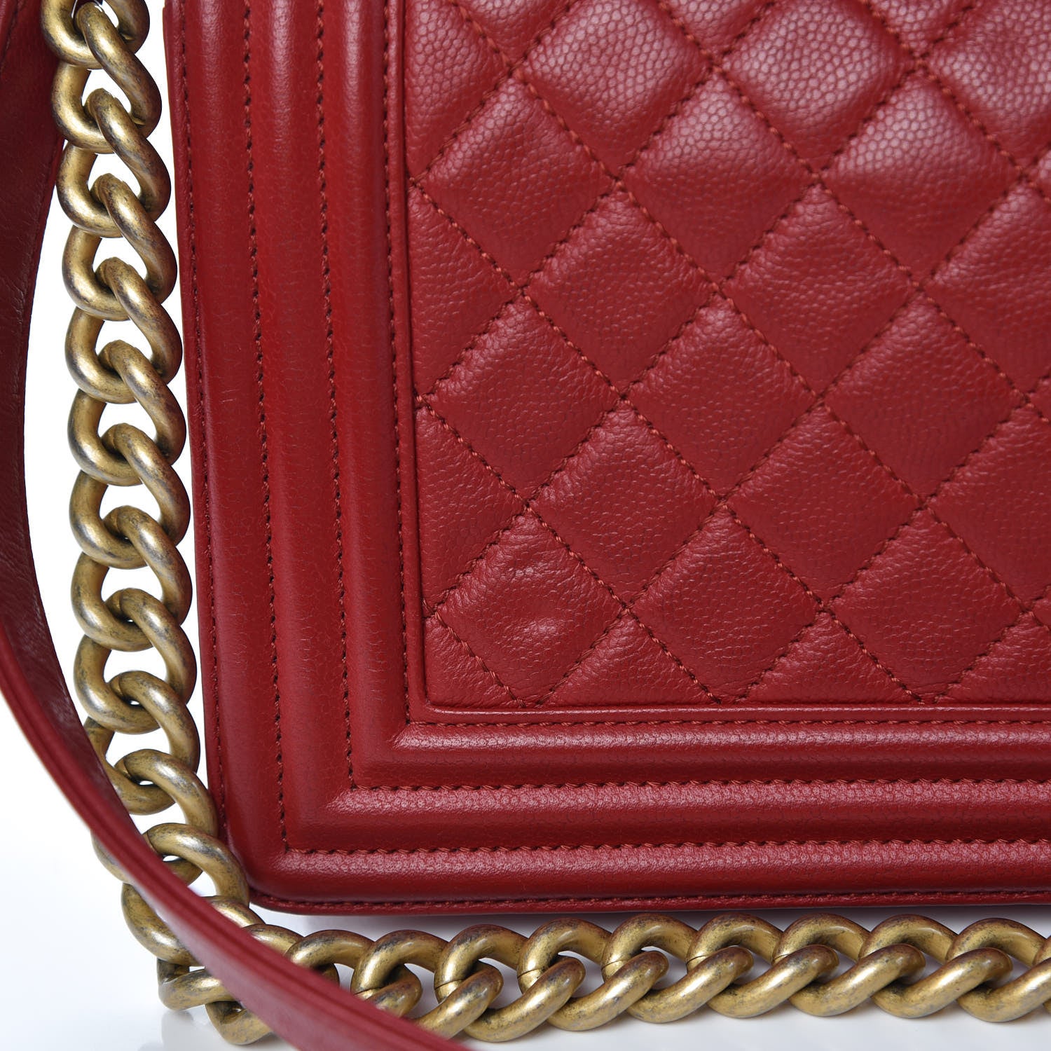 Chanel Caviar Quilted Medium Boy Flap Red 13 of 16