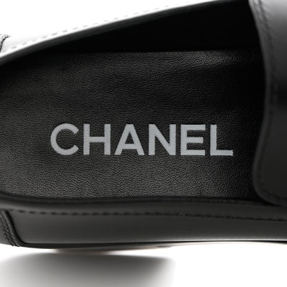 Chanel Calfskin CC Platform Loafers 39.5 Black 7 of 12