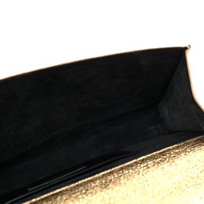Saint Laurent Metallic Textured Calfskin Classic Monogram Cassandre Clutch Gold 9 of 9