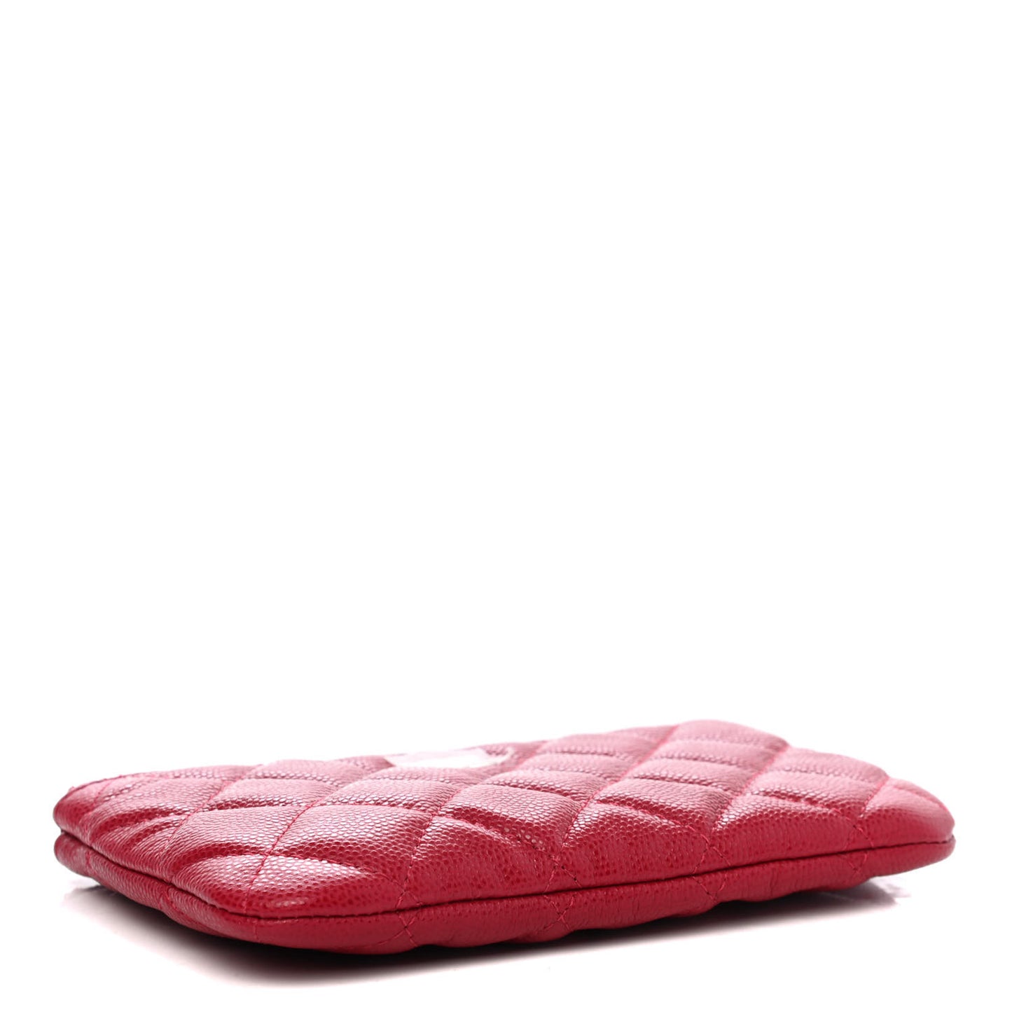 Caviar Quilted Small Cosmetic Case Dark Pink