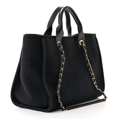 Chanel Mixed Fibers Small Deauville Tote Navy 4 of 11