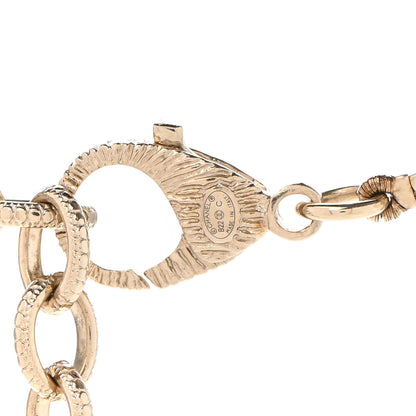 Chanel Pearl Crystal CC Camellia Short Necklace Gold 7 of 8