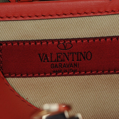 Valentino Garavani Calfskin Rockstud Crossbody Messenger Bag Deep Coral 6 of 7