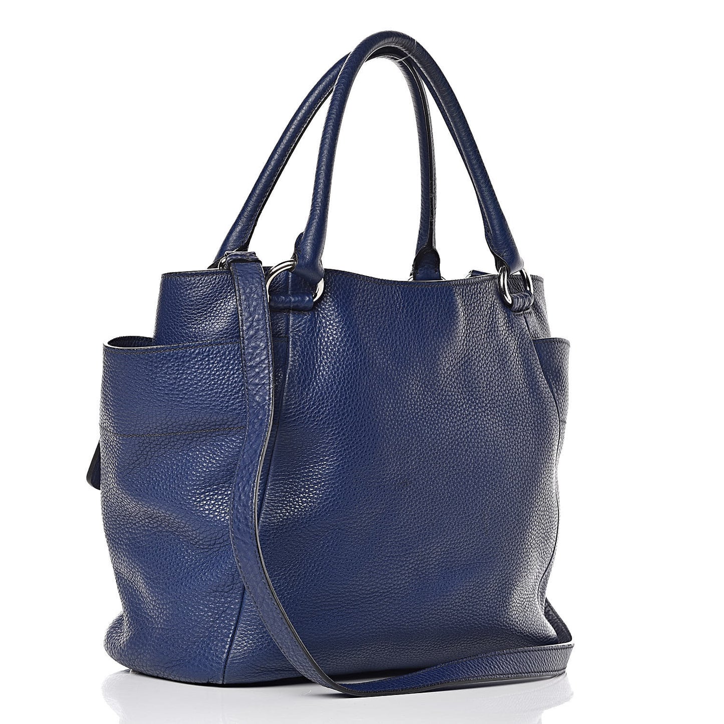 Vitello Daino Side Pocket Tote Inchiostro
