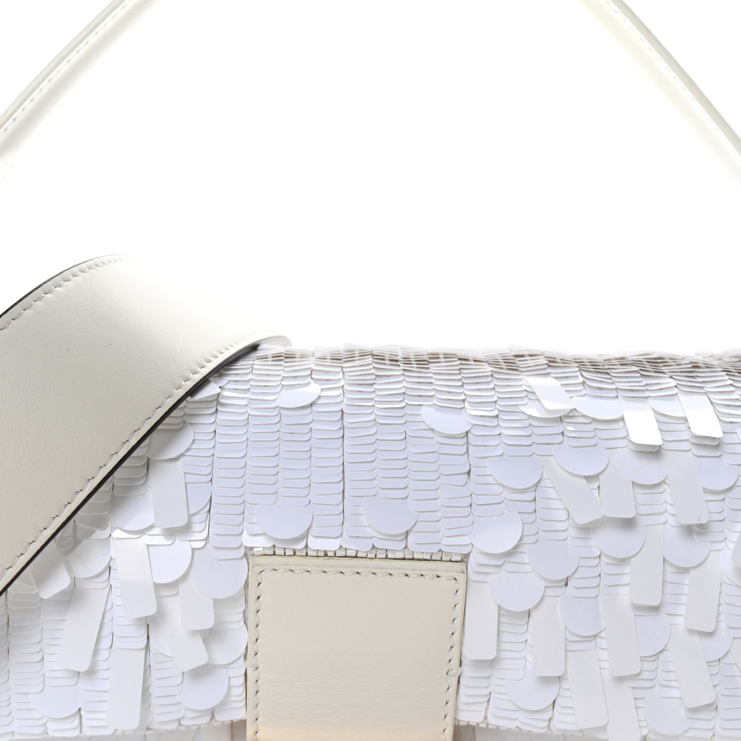 Sequin Paillettes Vitello Grace Sex and the City Baguette White