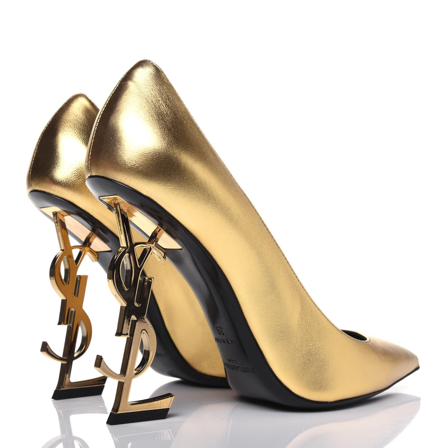 Calfskin Opyum 100 Pumps 39 Gold