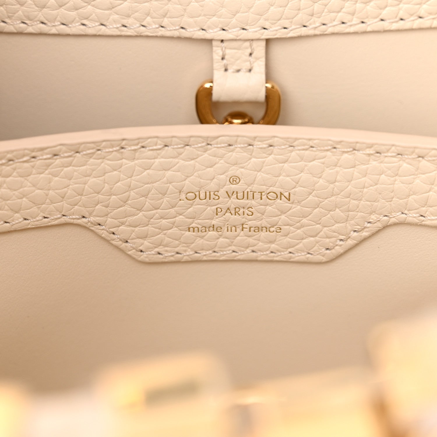 Louis Vuitton Taurillon Mother of Pearl Flowers Capucines BB Creme Nacre 6 of 11