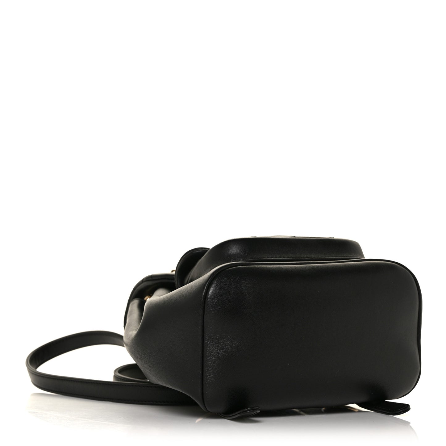 Lambskin Quilted Small Duma Drawstring Backpack Black