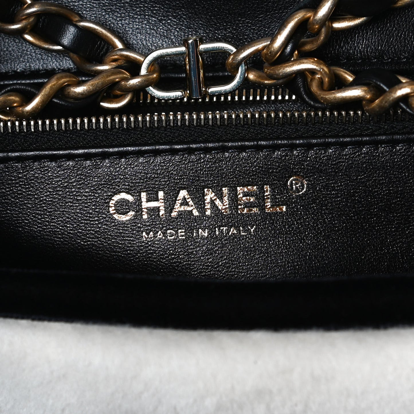 Shearling Checkered Flap Bag Black White