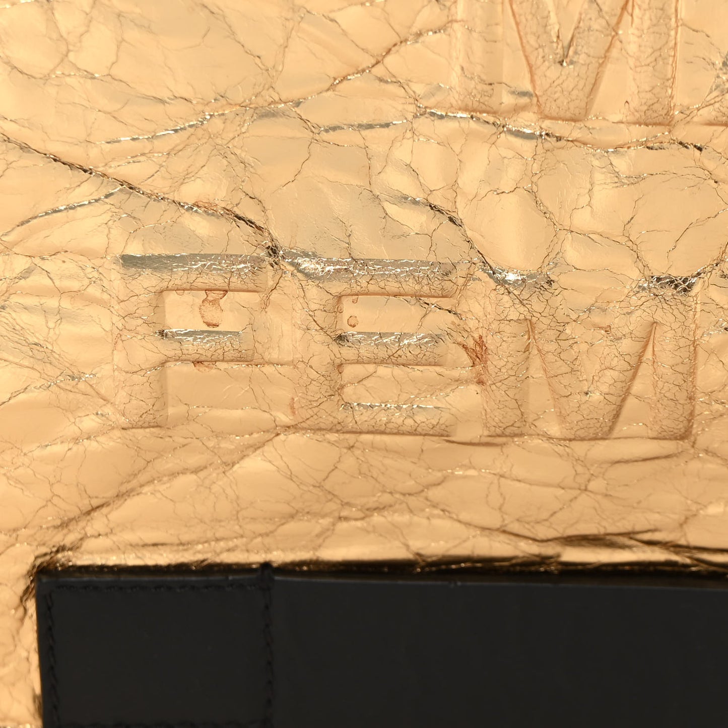 Metallic Lambskin Large Pouch Clutch Gold