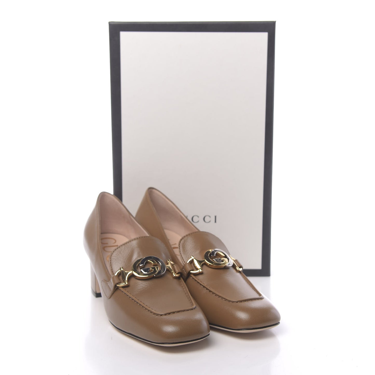 Malaga Kid Zumi Mid Heel Loafers 38.5 Friky Taupe