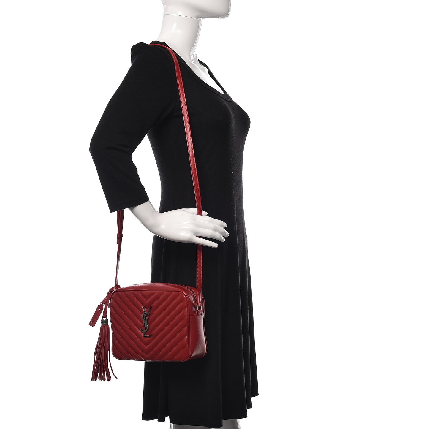 Calfskin Matelasse Monogram Lou Camera Bag Rouge Eros