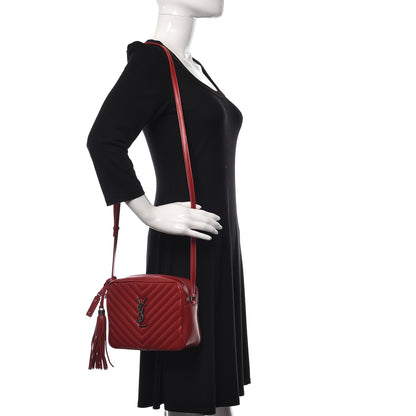 Saint Laurent Calfskin Matelasse Monogram Lou Camera Bag Rouge Eros 2 of 10