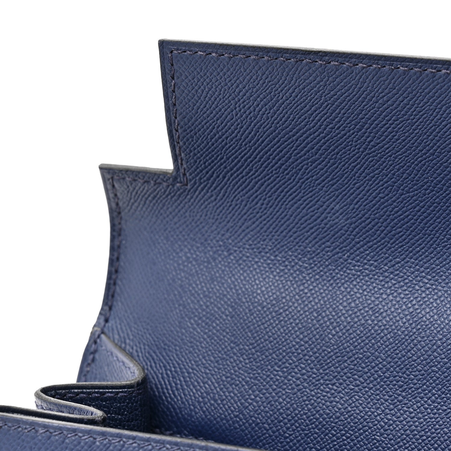 Hermes Madame Calfskin Kelly Sellier 25 Bleu Encre 12 of 13