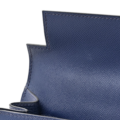 Hermes Madame Calfskin Kelly Sellier 25 Bleu Encre 12 of 13