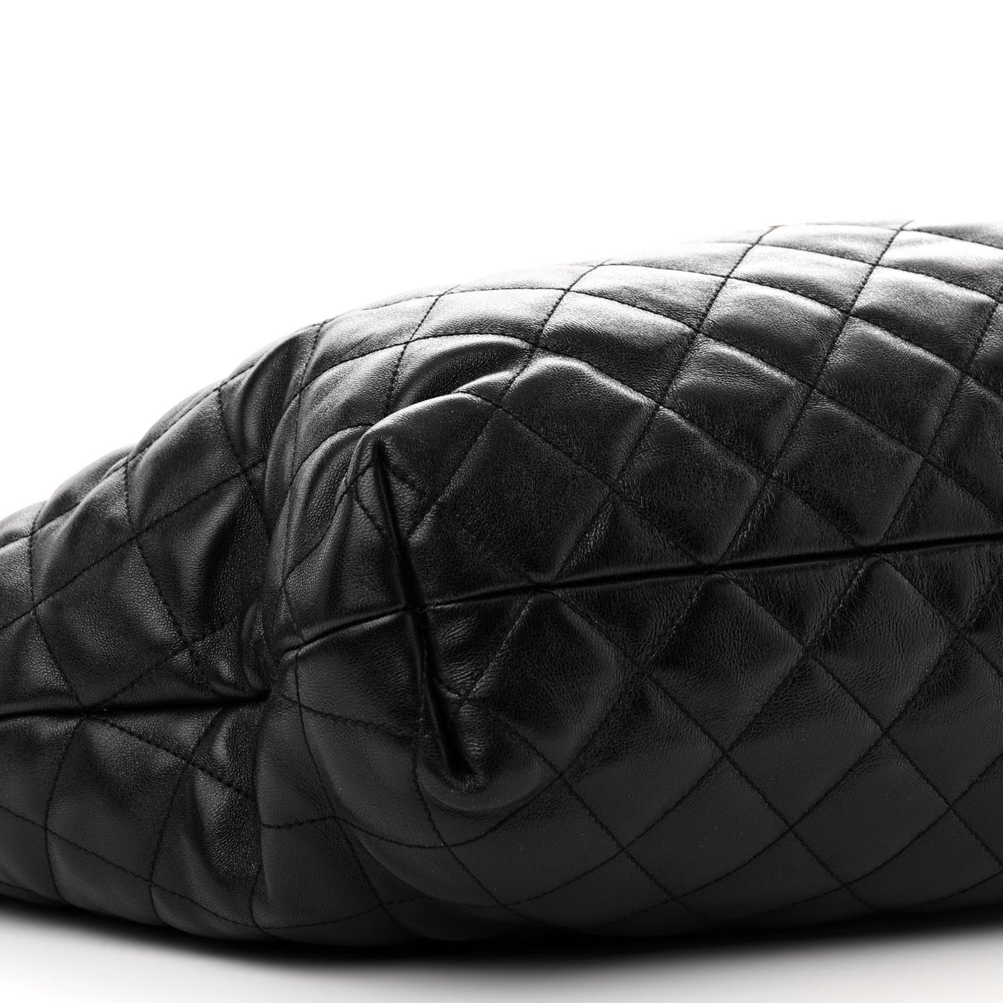 Lambskin Quilted Maxi Icare Shopping Tote Black