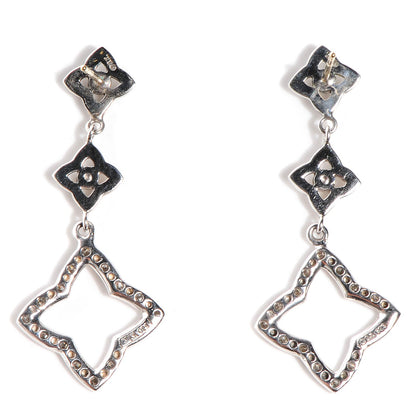David Yurman Sterling Silver Diamond Quatrefoil Drop Earrings 3 of 3