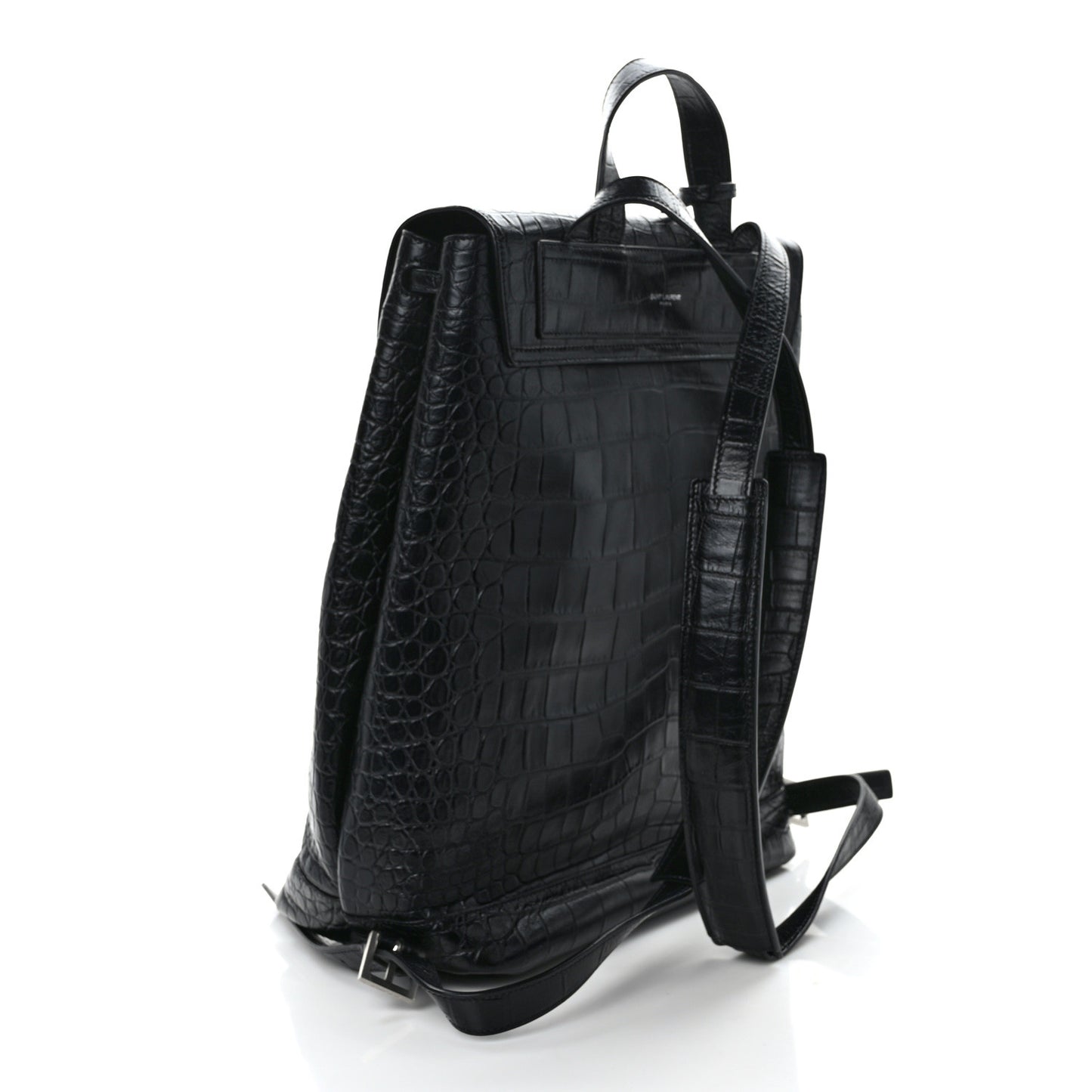 Calfskin Crocodile Embossed Sac De Jour Backpack Black