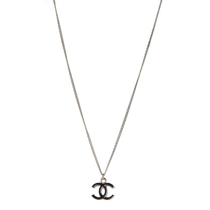 Chanel Enamel CC Pendant Necklace Black Gold 1 of 5