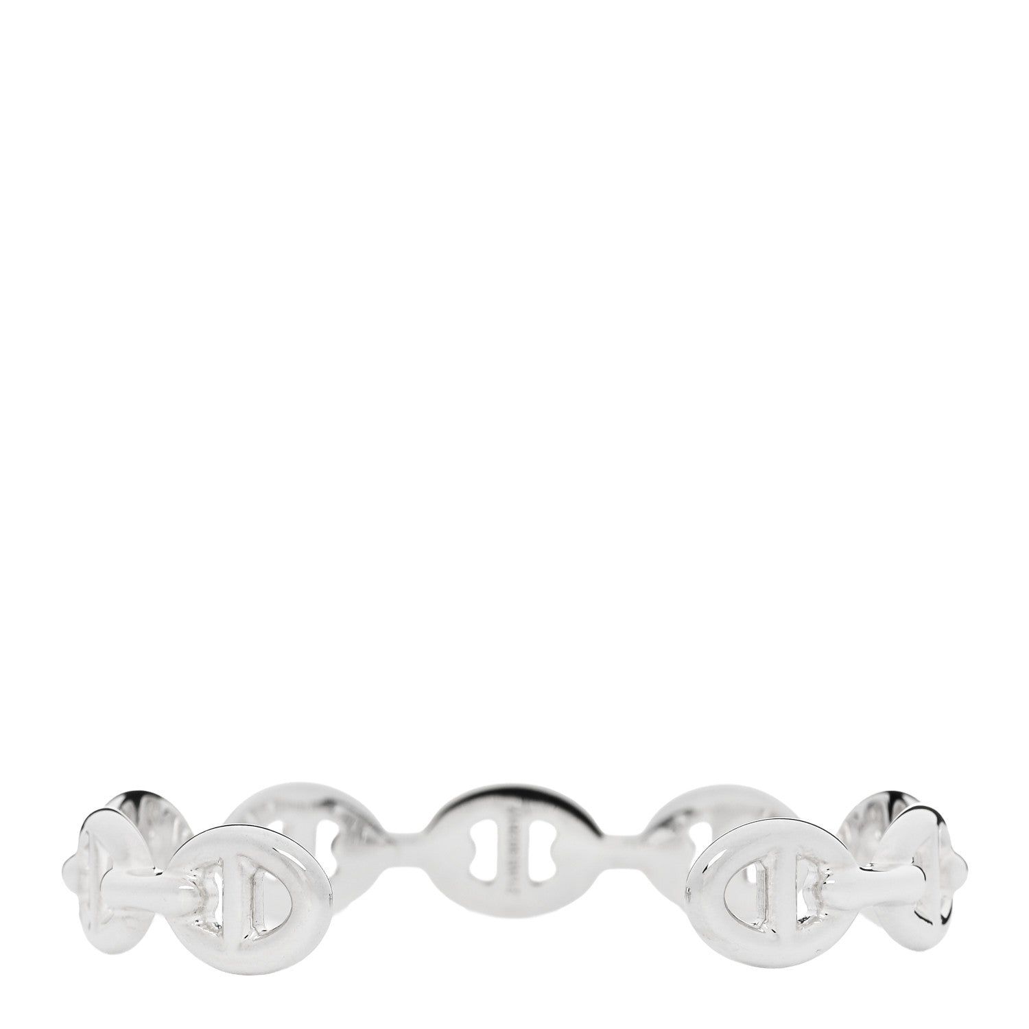 Hermes Sterling Silver MM Chaine d'Ancre Enchainee Cuff Bracelet SH 2 of 5