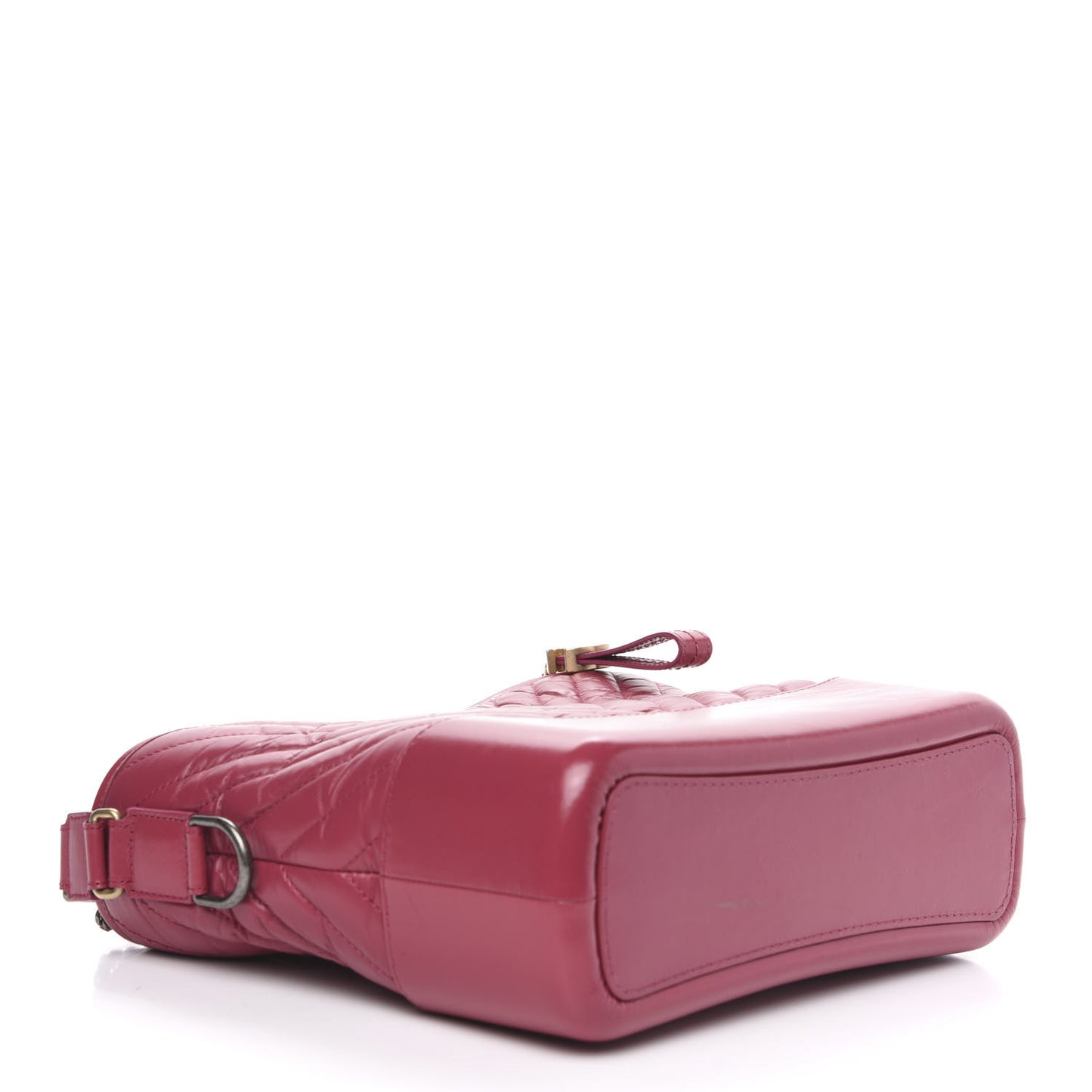 Aged Calfskin Chevron Quilted Medium Gabrielle Hobo Dark Pink