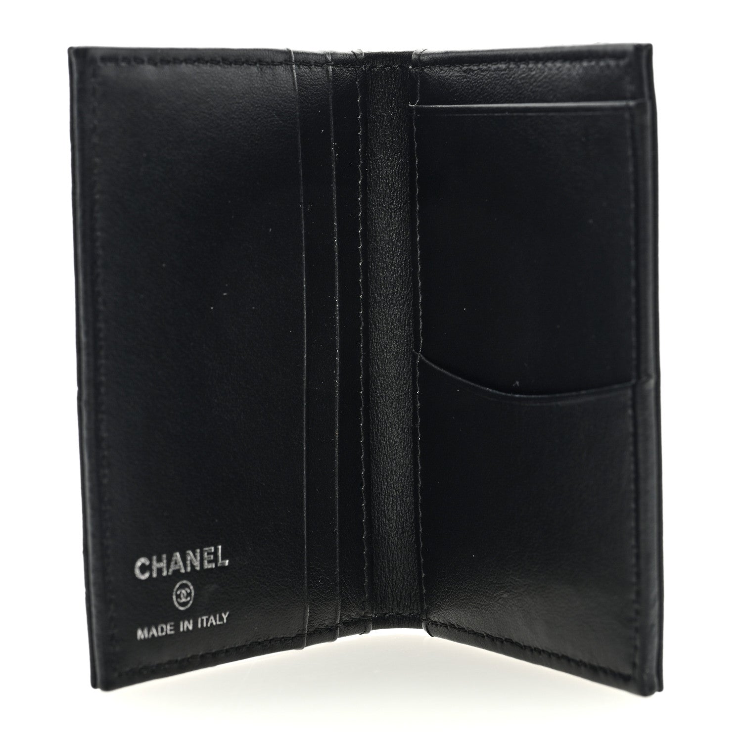 Chanel Grained Calfskin Quilted Card Holder Wallet So Black 5 of 6