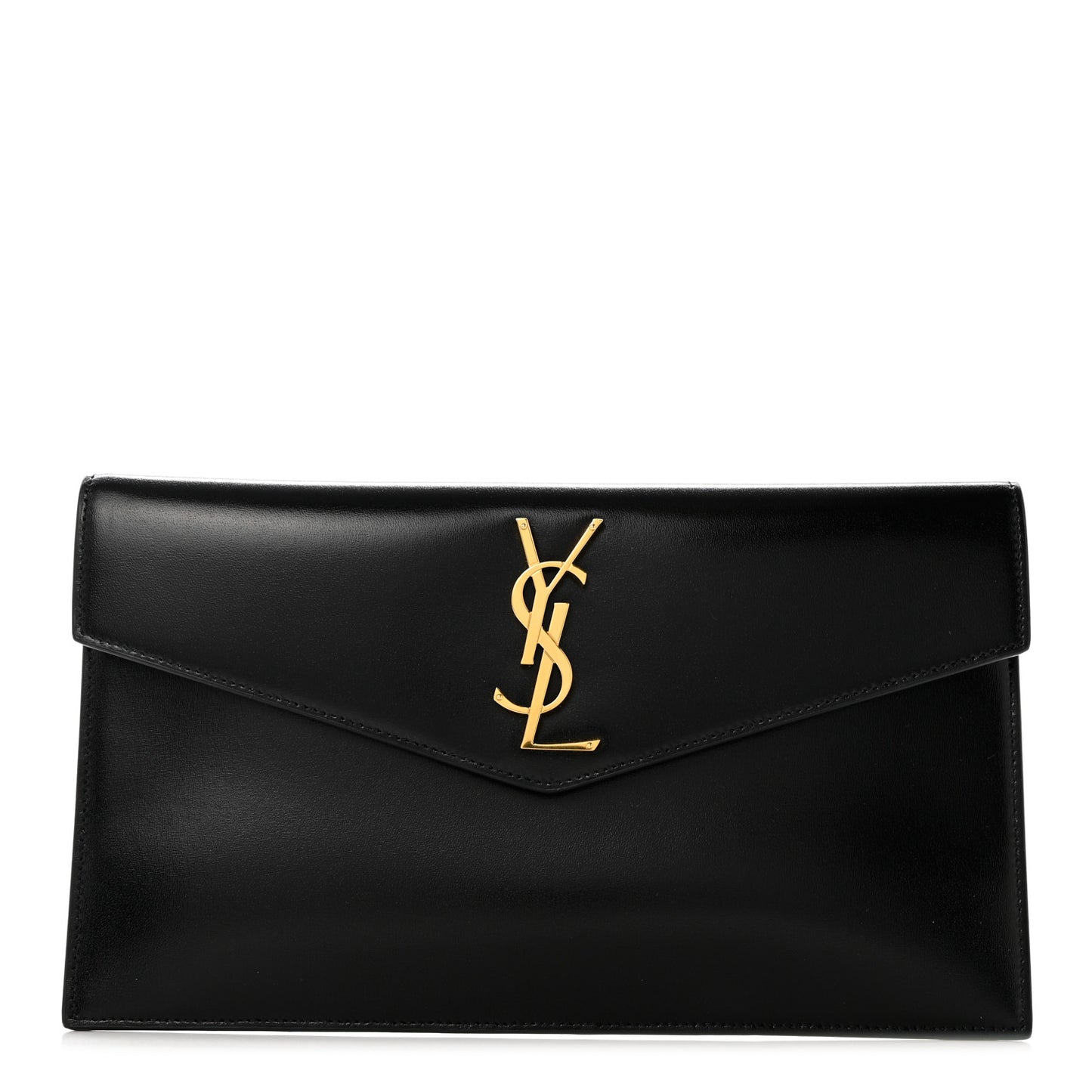 Smooth Shiny Calfskin Monogram Uptown Pouch Black