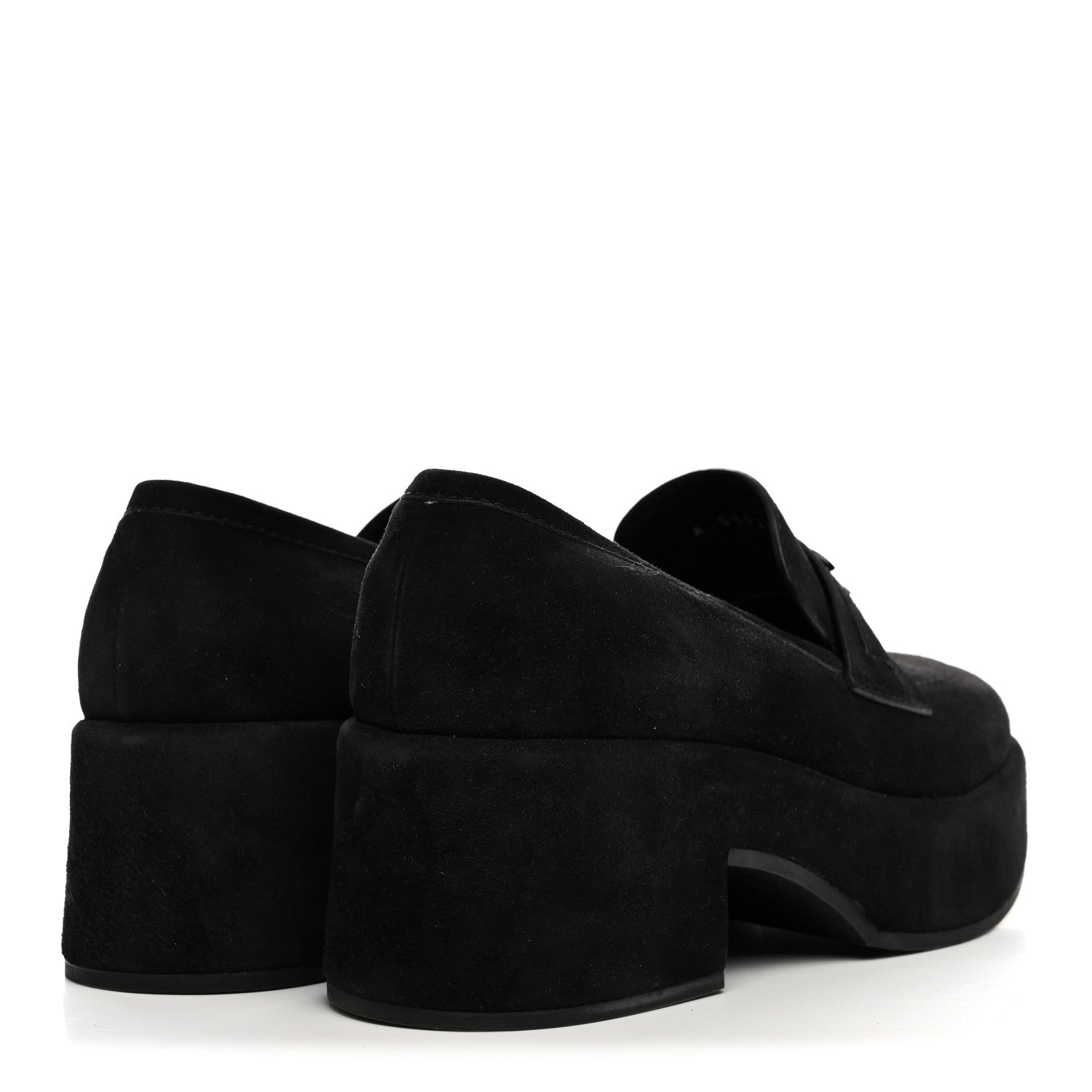 Chanel Suede Kidskin CC Platform Loafers 37 Black 5 of 10
