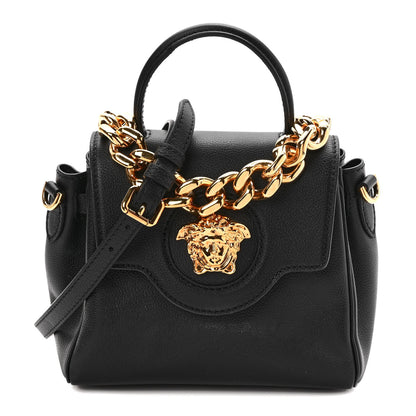 Versace Grained Calfskin Small La Medusa Top Handle Bag Black 1 of 11