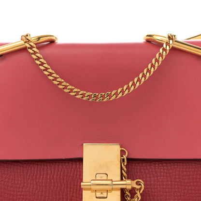 Chloe Grained Calfskin Lambskin Bi-Color Drew Shoulder Bag Red 8 of 11