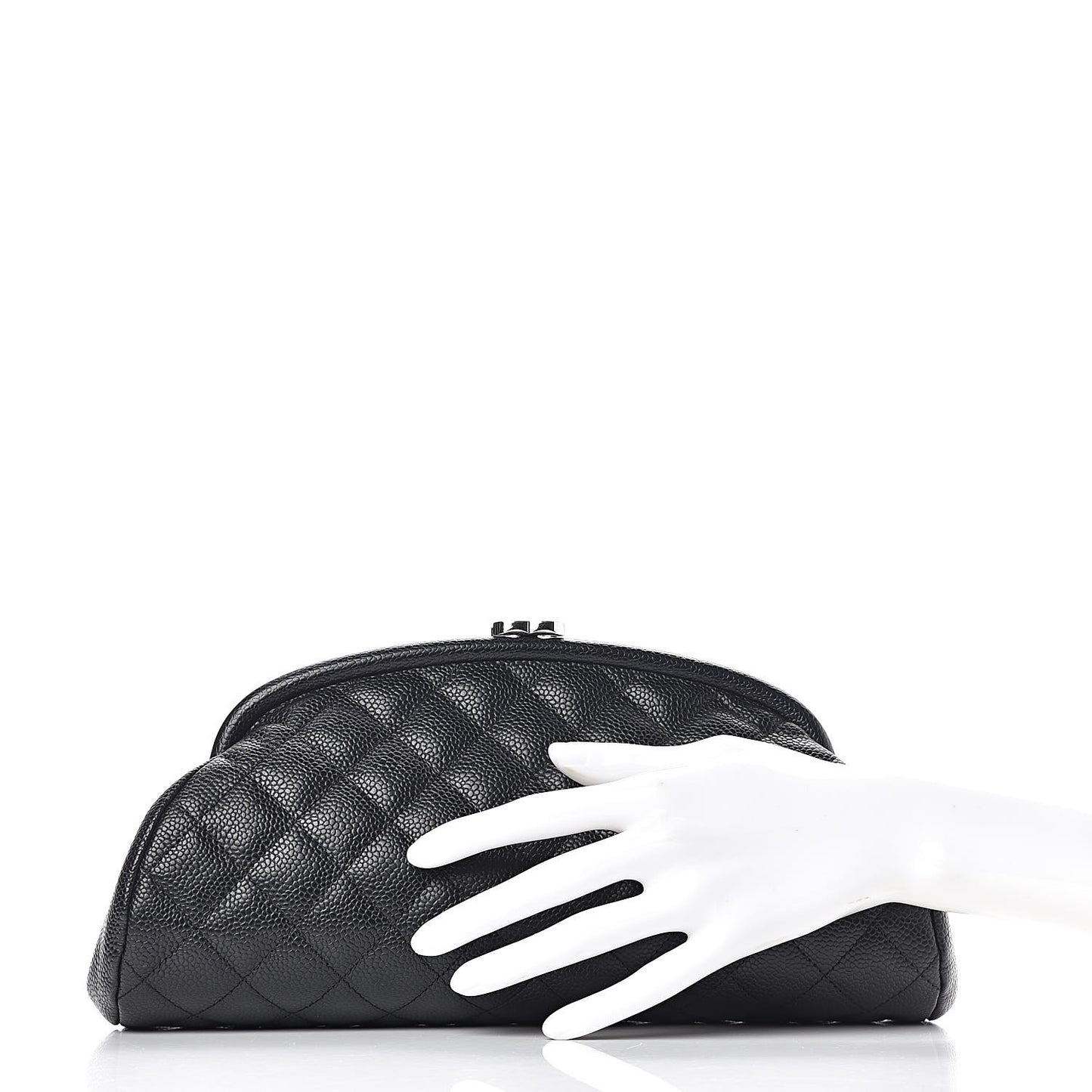 Caviar Quilted Timeless Clutch Black