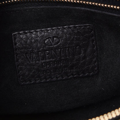 Valentino Garavani Pebbled Calfskin Small Rockstud Single Handle Flap Bag Black 6 of 11
