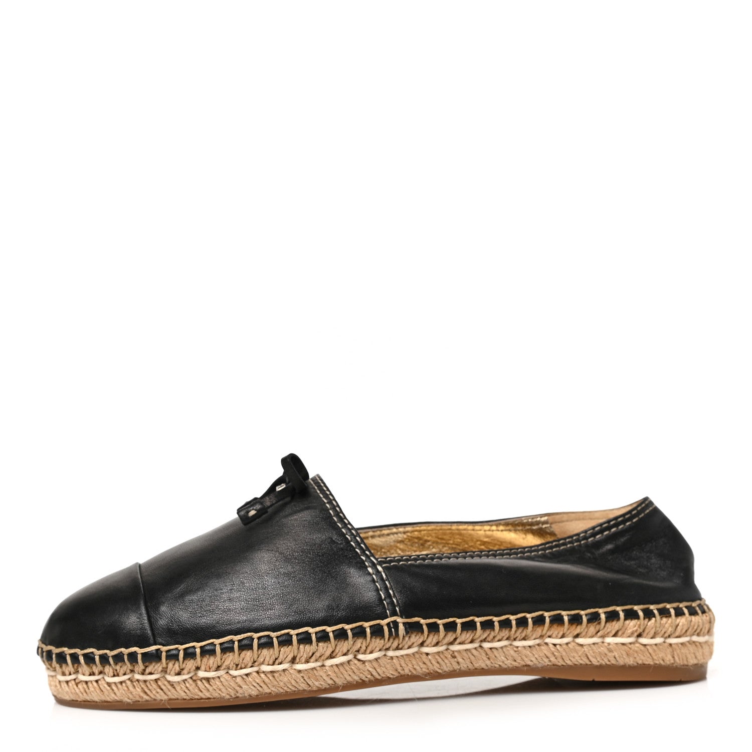 Prada Nappa Logo Cap Toe 20mm Espadrilles 38.5 Black 1 of 7