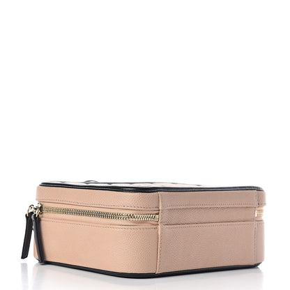 Chanel Caviar Quilted Medium CC Filigree Vanity Case Beige Black 4 of 13