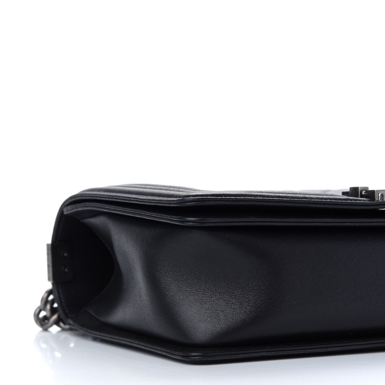 Chanel Metallic Calfskin Quilted New Medium Boy Flap Black 7 of 9