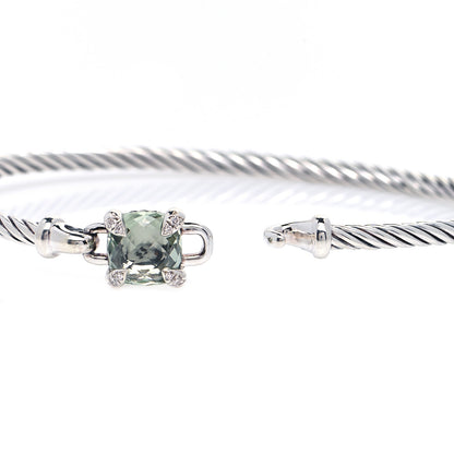David Yurman Sterling Silver Prasiolite Diamond 8mm Chatelaine Bracelet 7 of 12