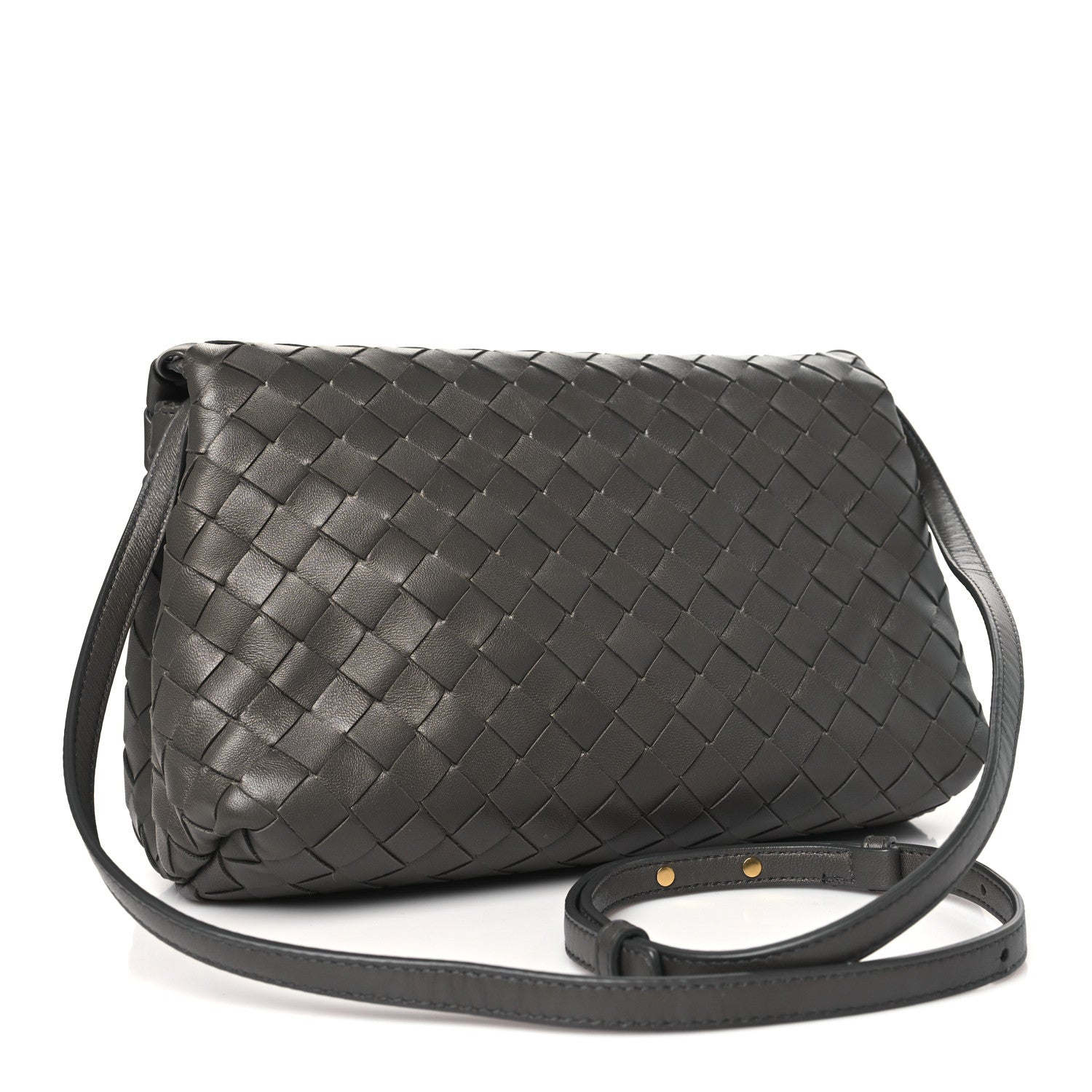 Bottega Veneta Nappa Intrecciato Crossbody Messenger Flap Light Grey 3 of 11