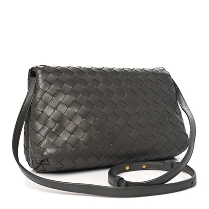 Bottega Veneta Nappa Intrecciato Crossbody Messenger Flap Light Grey 3 of 11