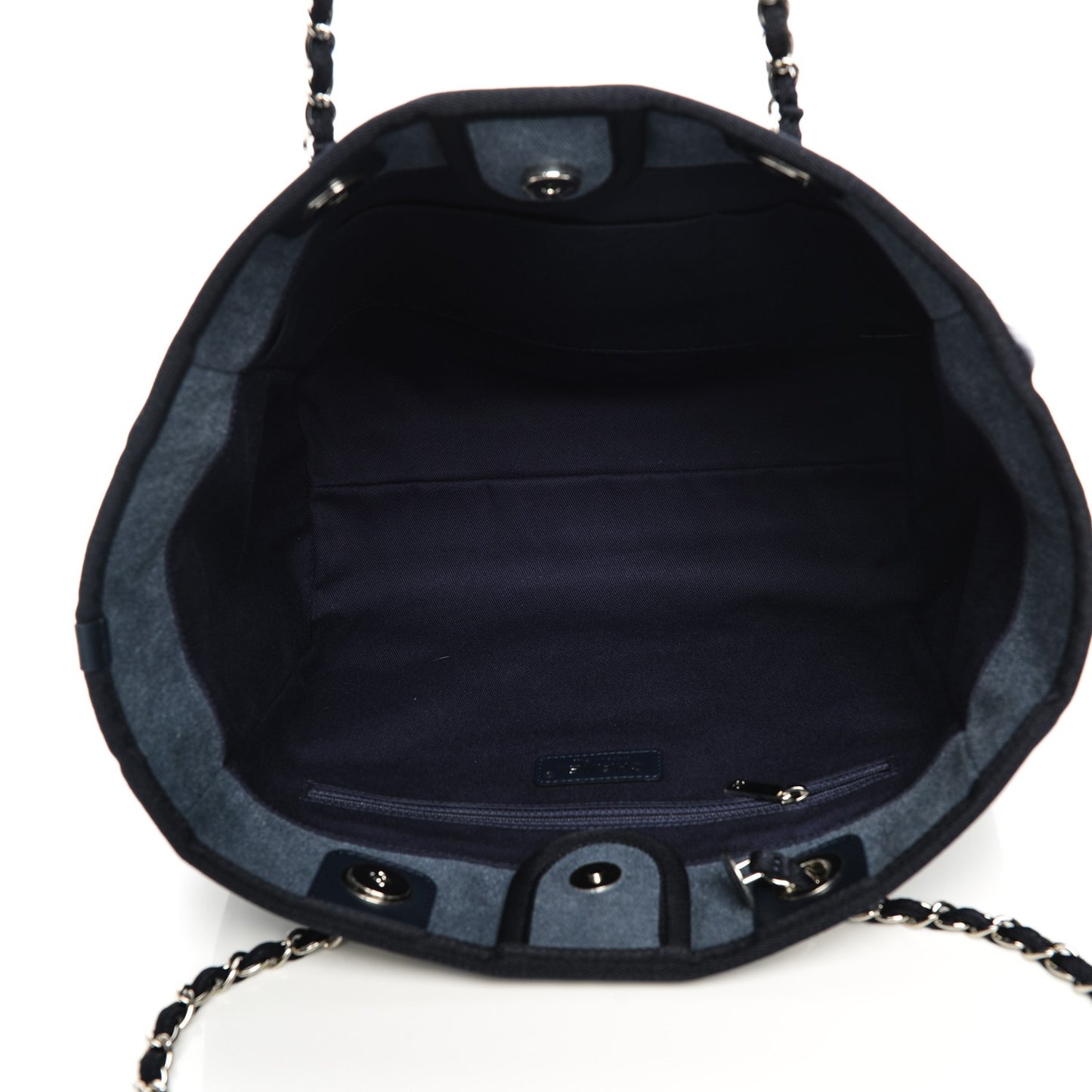 Canvas Sequin Small Deauville Tote Blue