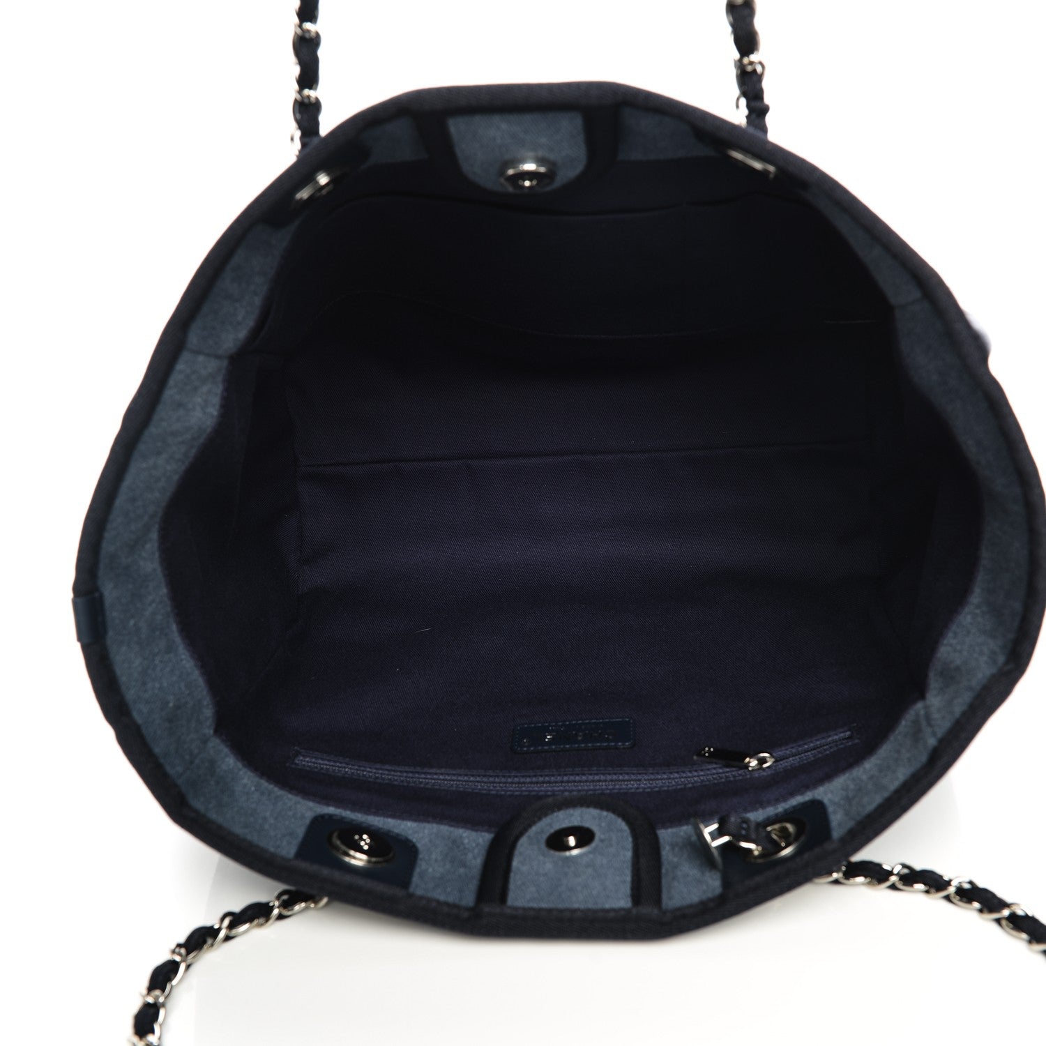 Chanel Canvas Sequin Small Deauville Tote Blue 5 of 7