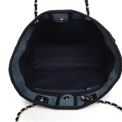 Chanel Canvas Sequin Small Deauville Tote Blue 5 of 7