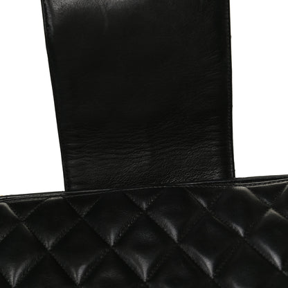 Chanel Lambskin Quilted Shopping Tote Black 17 of 18
