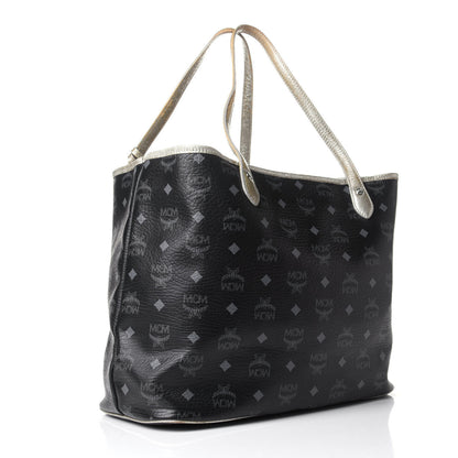 MCM Visetos Striped Munich Lion Tote Black 2 of 13