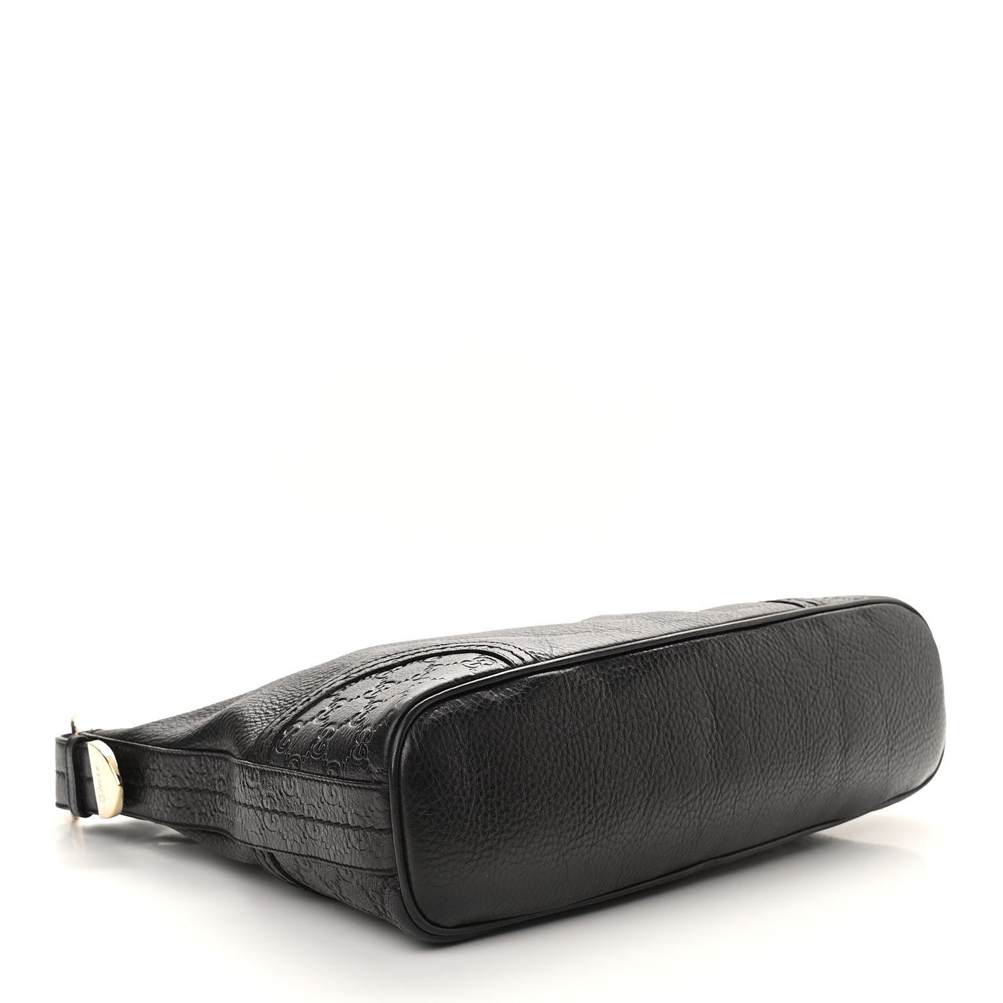 Pebbled Calfskin Guccissima Trim Medium Signoria Hobo Black